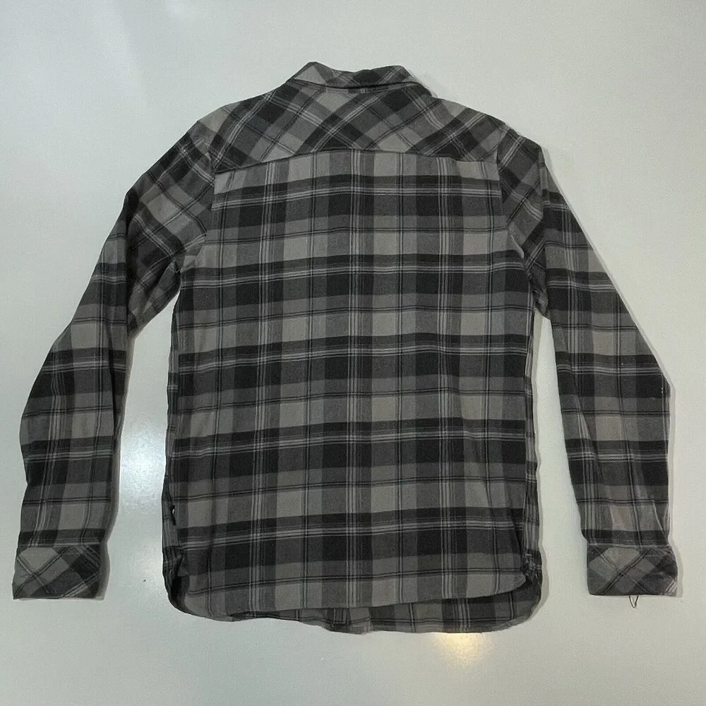The North Face Men’s Gray Black Plaid Flannel Lightweight Shirt Cotton Small